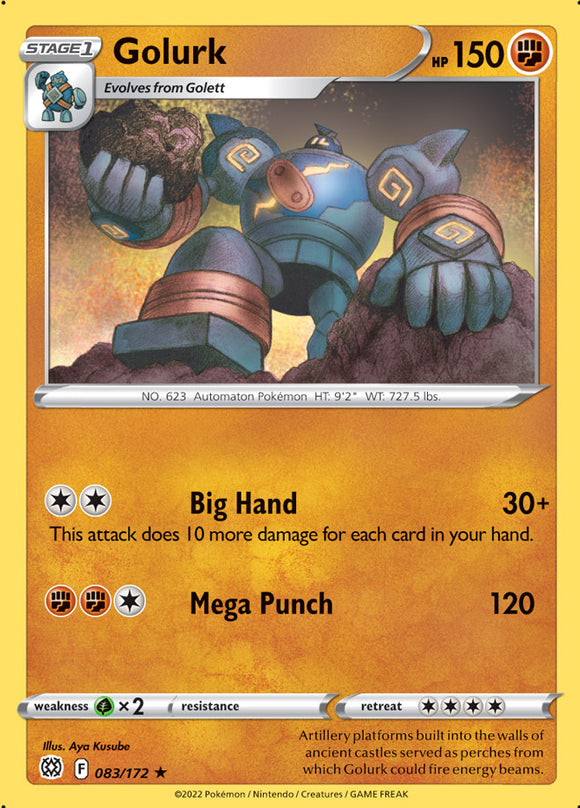 Golurk 83/172 SWSH Brilliant Stars Rare Pokemon Card TCG Near Mint