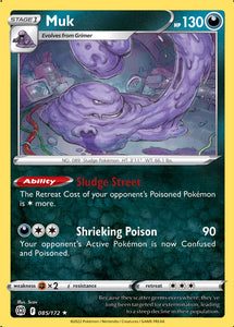 Muk 85/172 SWSH Brilliant Stars Rare Pokemon Card TCG Near Mint