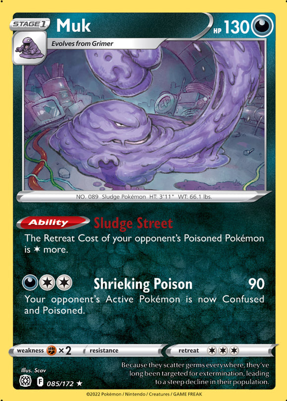 Muk 85/172 SWSH Brilliant Stars Rare Pokemon Card TCG Near Mint