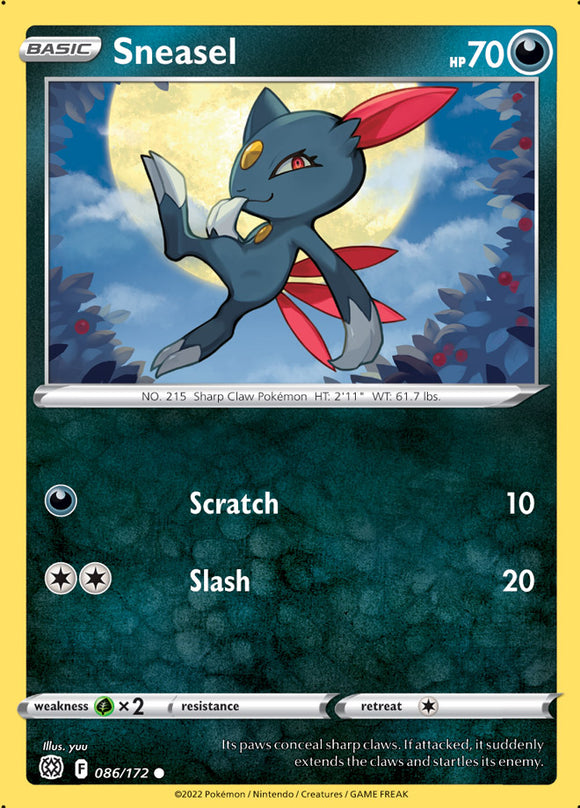 Sneasel 86/172 SWSH Brilliant Stars Common Pokemon Card TCG Near Mint