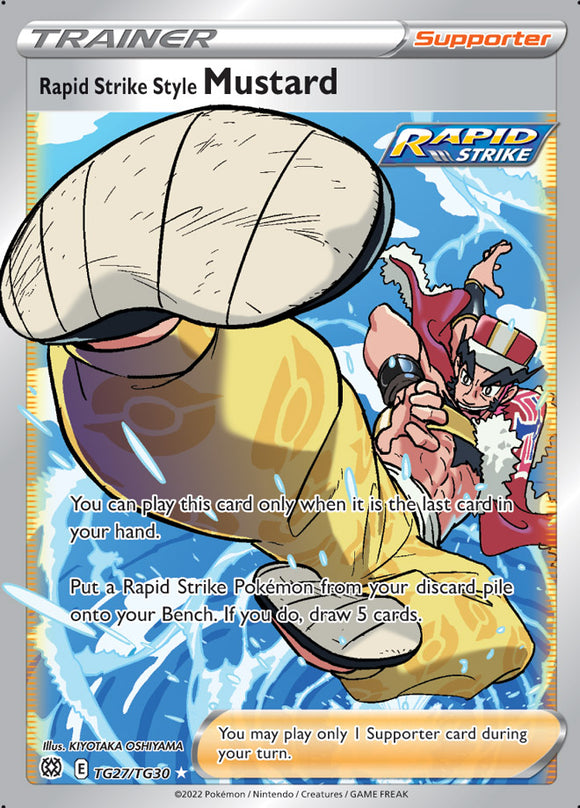 Rapid Strike Style Mustard TG27/TG30 SWSH Brilliant Stars Trainer Gallery Full Art Holo Pokemon Card TCG Near Mint