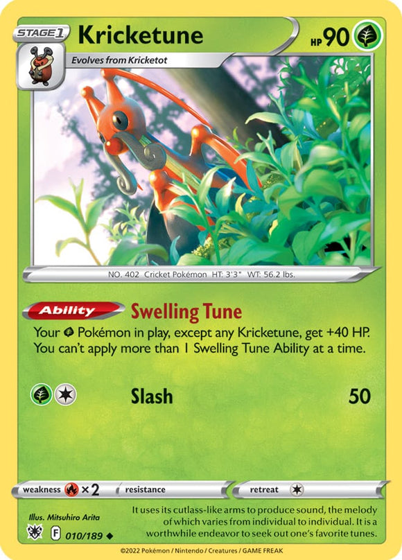 Kricketune 10/189 SWSH Astral Radiance Uncommon Pokemon Card TCG Near Mint