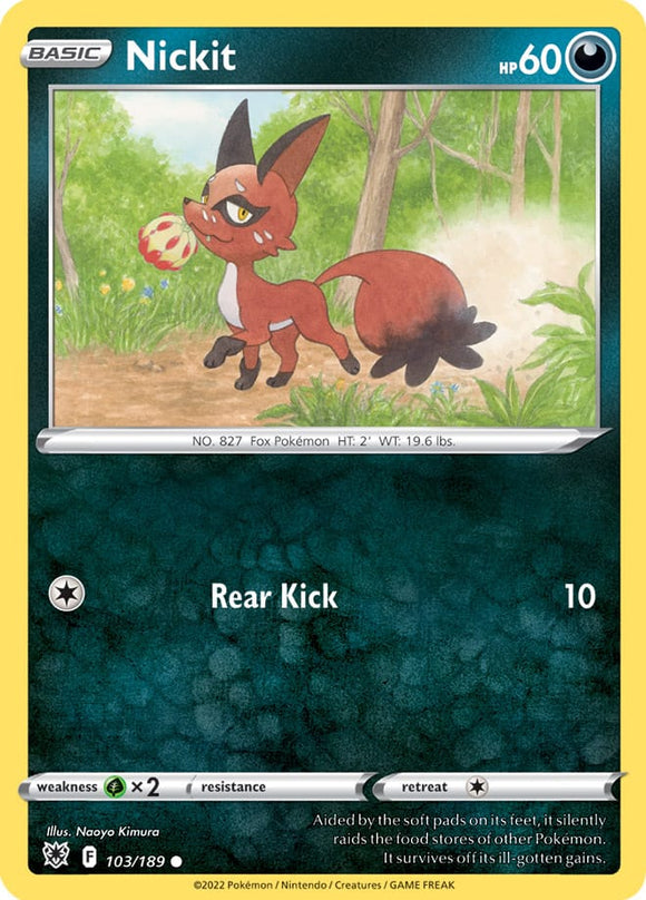 Nickit 103/189 SWSH Astral Radiance Common Pokemon Card TCG Near Mint