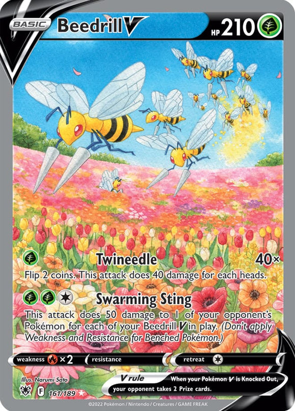 Beedrill V 161/189 SWSH Astral Radiance Full Art Holo Ultra Rare Pokemon Card TCG
