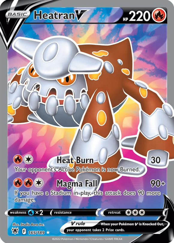 Heatran V 165/189 SWSH Astral Radiance Full Art Holo Ultra Rare Pokemon Card TCG Near Mint