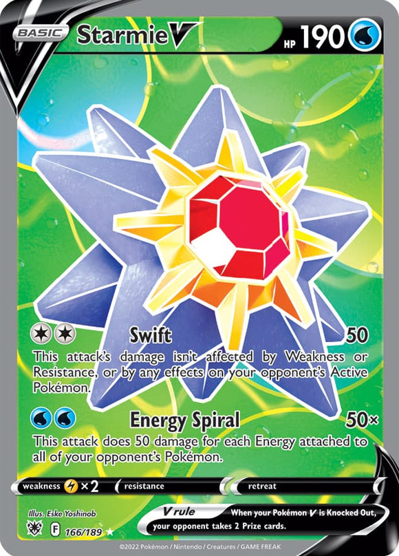 Starmie V 166/189 SWSH Astral Radiance Full Art Holo Ultra Rare Pokemon Card TCG Near Mint