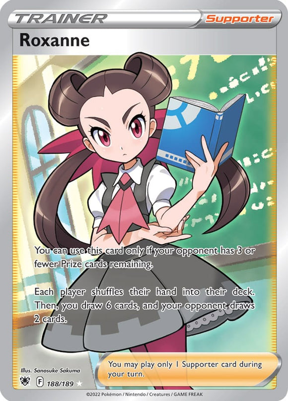 Roxanne 188/189 SWSH Astral Radiance Full Art Holo Ultra Rare Pokemon Card TCG Near Mint