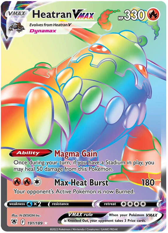 Heatran VMAX 191/189 SWSH Astral Radiance Secret Rare Full Art Pokemon Card TCG Near Mint