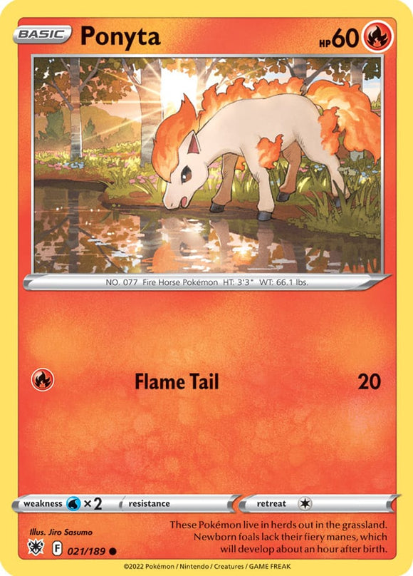 Ponyta 21/189 SWSH Astral Radiance Common Pokemon Card TCG Near Mint