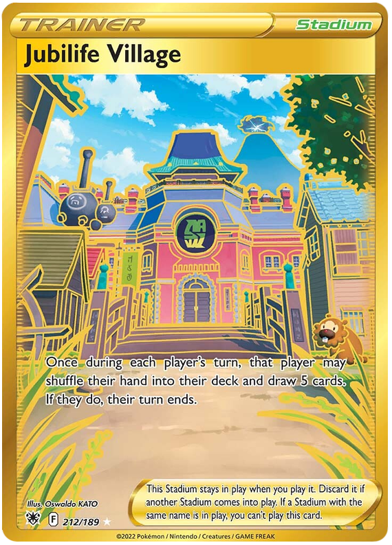 Jubilife Village 212/189 SWSH Astral Radiance Secret Rare Full Art Pokemon Card TCG Near Mint