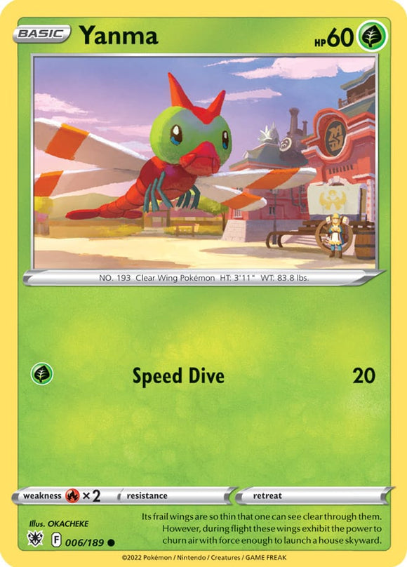 Yanma 6/189 SWSH Astral Radiance Common Pokemon Card TCG Near Mint