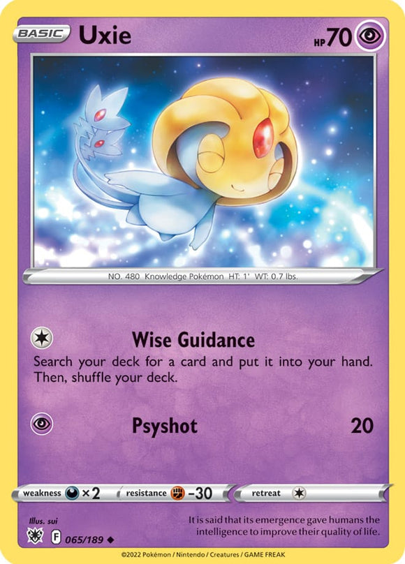 Uxie 65/189 SWSH Astral Radiance Uncommon Pokemon Card TCG Near Mint