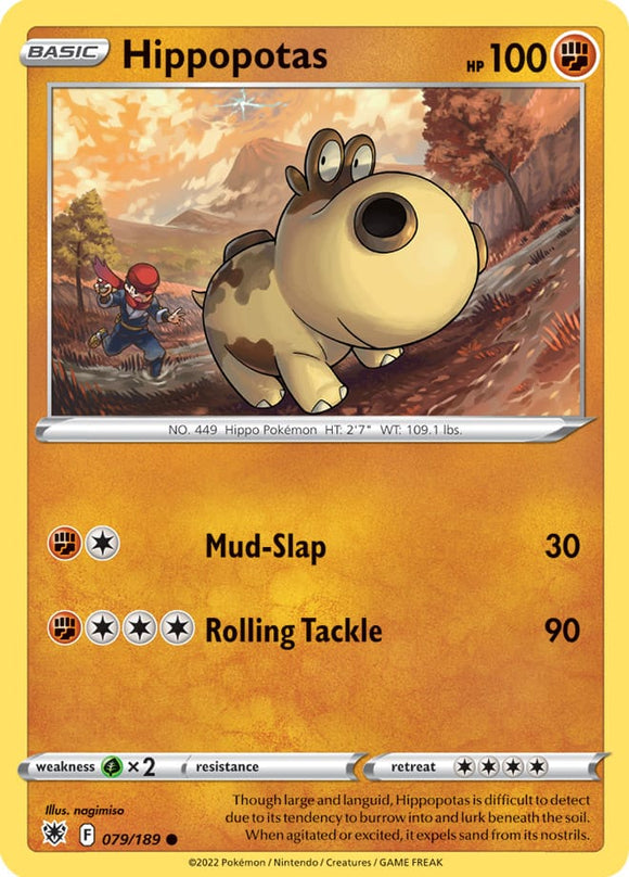 Hippopotas 79/189 SWSH Astral Radiance Common Pokemon Card TCG Near Mint