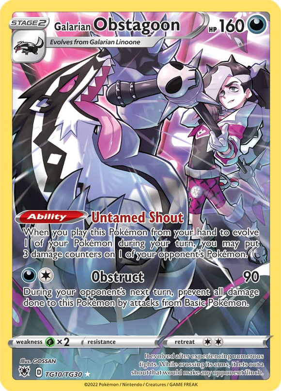 Galarian Obstagoon TG10/TG30 SWSH Astral Radiance Trainer Gallery Full Art Holo Pokemon Card TCG Near Mint