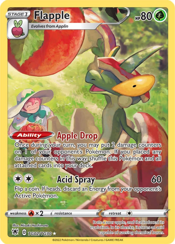 Flapple TG02/TG30 SWSH Astral Radiance Trainer Gallery Full Art Holo Pokemon Card TCG Near Mint