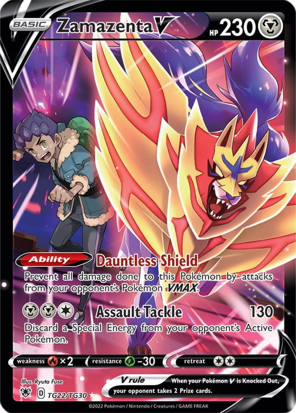 Zamazenta V TG22/TG30 SWSH Astral Radiance Trainer Gallery Full Art Holo Pokemon Card TCG Near Mint