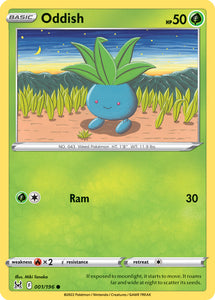 Oddish 1/196 SWSH Lost Origin Common Pokemon Card TCG Near Mint