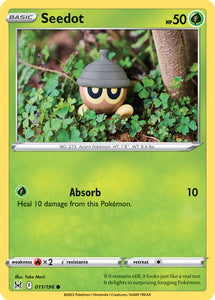 Seedot 11/196 SWSH Lost Origin Common Pokemon Card TCG Near Mint