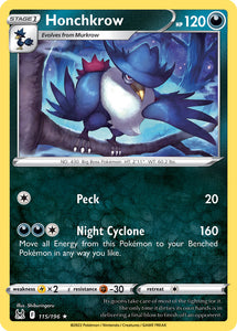 Honchkrow 115/196 SWSH Lost Origin Rare Pokemon Card TCG Near Mint