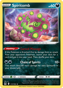 Spiritomb 117/196 SWSH Lost Origin Rare Pokemon Card TCG Near Mint