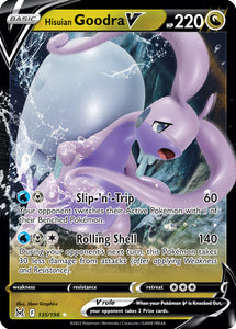 Hisuian Goodra V 135/196 SWSH Lost Origin Ultra Rare Pokemon Card TCG Near Mint