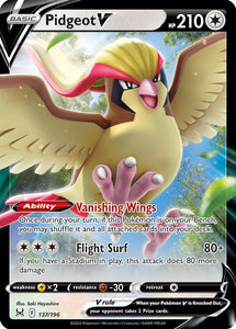 Pidgeot V 137/196 SWSH Lost Origin Ultra Rare Pokemon Card TCG Near Mint