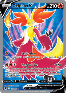 Delphox V 173/196 SWSH Lost Origin Full Art Holo Ultra Rare Pokemon Card TCG Near Mint