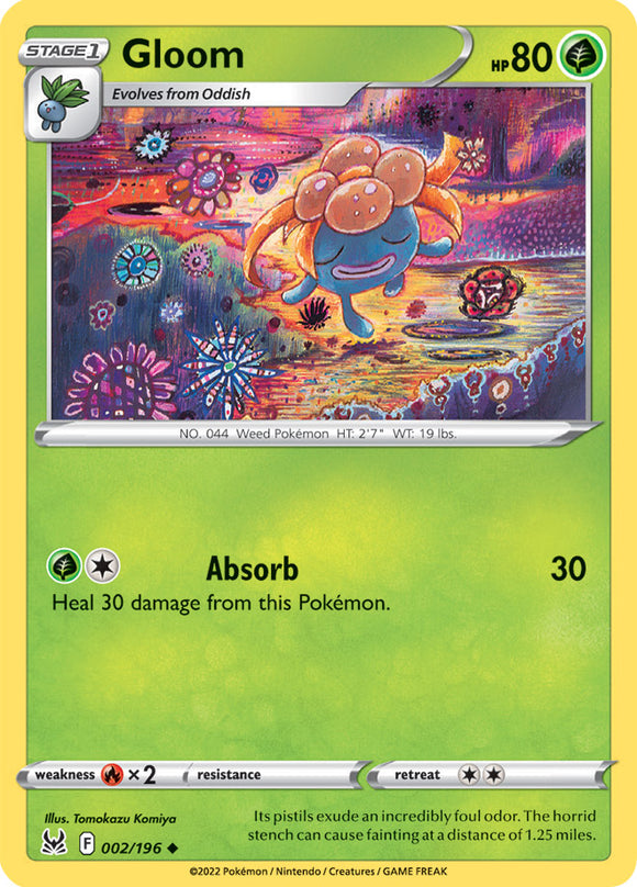 Gloom 2/196 SWSH Lost Origin Uncommon Pokemon Card TCG Near Mint
