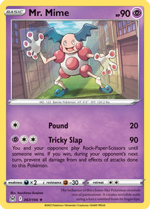 Mr. Mime 67/196 SWSH Lost Origin Rare Pokemon Card TCG Near Mint