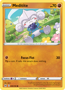 Meditite 99/196 SWSH Lost Origin Common Pokemon Card TCG Near Mint