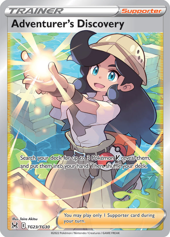 Adventurer's Discovery TG23/TG30 SWSH Lost Origin Trainer Gallery Full Art Holo Pokemon Card TCG Near Mint