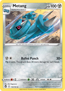 Metang 118/195 SWSH Silver Tempest Uncommon Pokemon Card TCG Near Mint