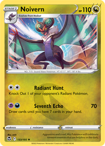 Noivern 133/195 SWSH Silver Tempest Rare Pokemon Card TCG Near Mint