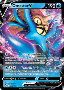 Omastar V 035/195 SWSH Silver Tempest Ultra Rare Pokemon Card TCG Near Mint