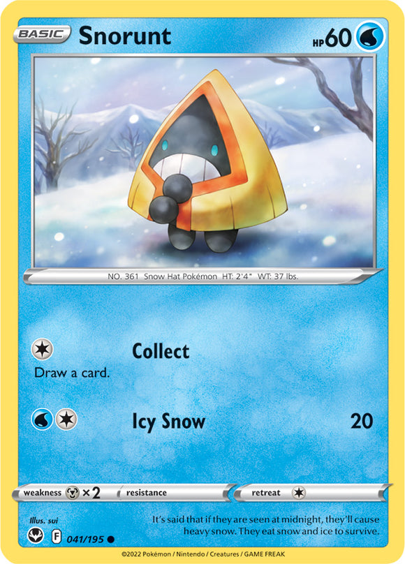 Snorunt 041/195 SWSH Silver Tempest Common Pokemon Card TCG Near Mint