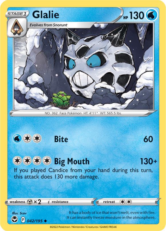 Glalie 042/195 SWSH Silver Tempest Uncommon Pokemon Card TCG Near Mint