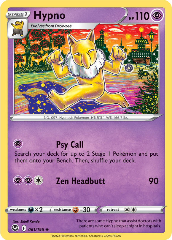 Hypno 061/195 SWSH Silver Tempest Uncommon Pokemon Card TCG Near Mint