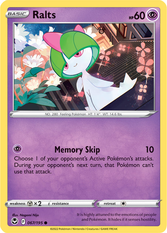 Ralts 067/195 SWSH Silver Tempest Common Pokemon Card TCG Near Mint