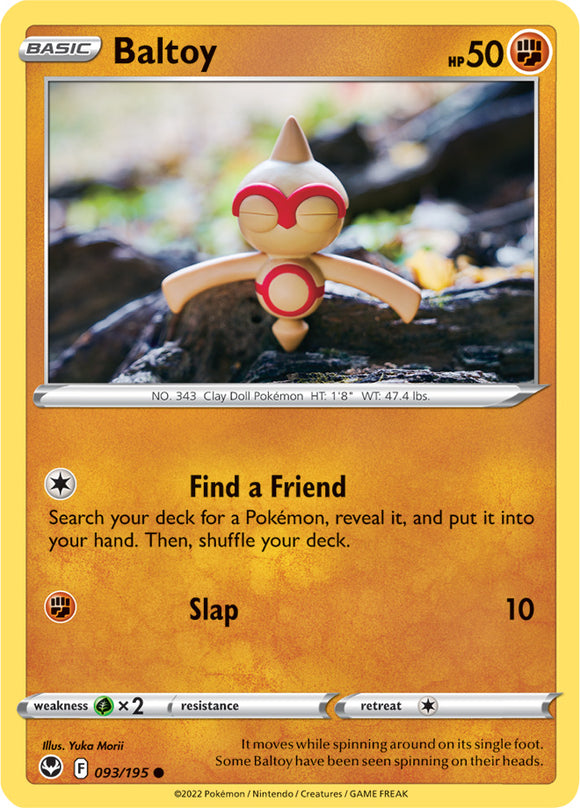 Baltoy 093/195 SWSH Silver Tempest Common Pokemon Card TCG Near Mint