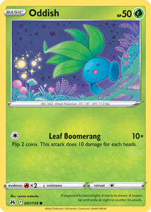 Oddish 001/159 SWSH Crown Zenith Common Pokemon Card TCG Near Mint