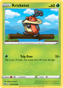 Kricketot 010/159 SWSH Crown Zenith Common Pokemon Card TCG Near Mint