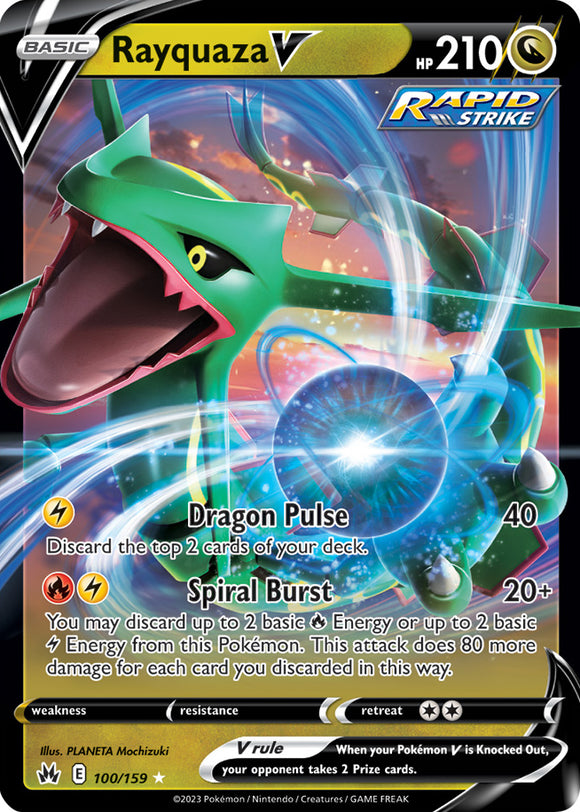 Rayquaza V 100/159 SWSH Crown Zenith Ultra Rare Pokemon Card TCG Near Mint