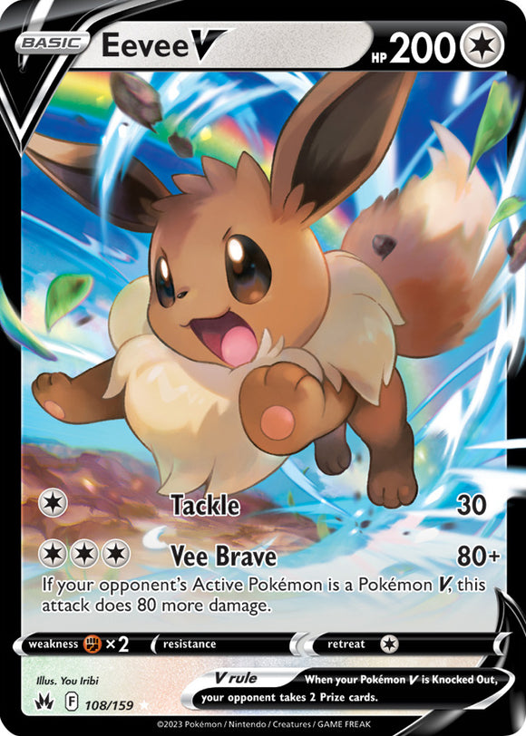 Eevee V 108/159 SWSH Crown Zenith Ultra Rare Pokemon Card TCG Near Mint