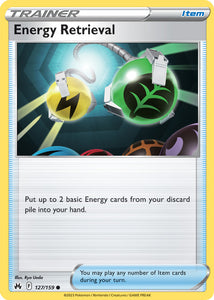 Energy Retrieval 127/159 SWSH Crown Zenith Common Trainer Pokemon Card TCG Near Mint