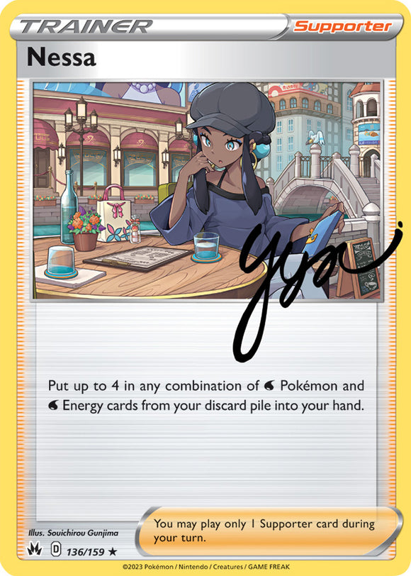 Nessa 136/159 SWSH Crown Zenith Holo Rare Trainer Pokemon Card TCG Near Mint