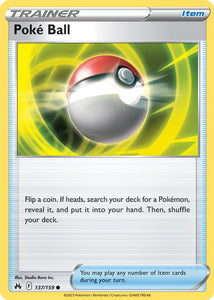 Poke Ball 137/159 SWSH Crown Zenith Common Trainer Pokemon Card TCG Near Mint