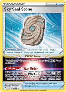 Sky Seal Stone 143/159 SWSH Crown Zenith Holo Rare Trainer Pokemon Card TCG Near Mint