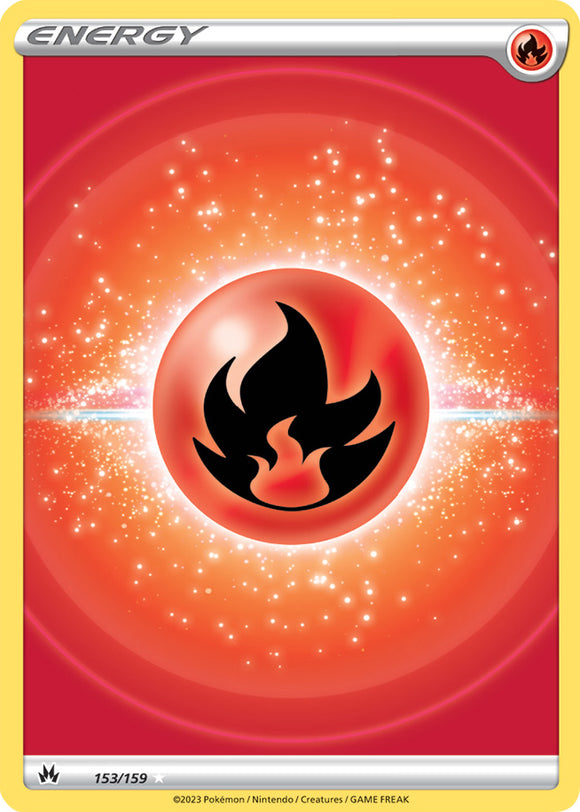 Fire Energy 153/159 SWSH Crown Zenith Full Art Holo Ultra Rare Pokemon Card TCG Near Mint