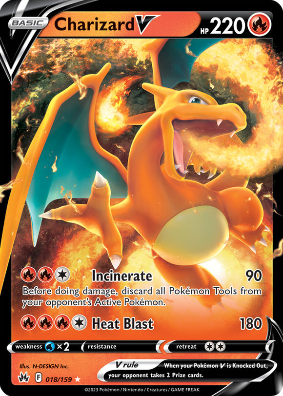 Charizard V 018/159 SWSH Crown Zenith Ultra Rare Pokemon Card TCG Near Mint