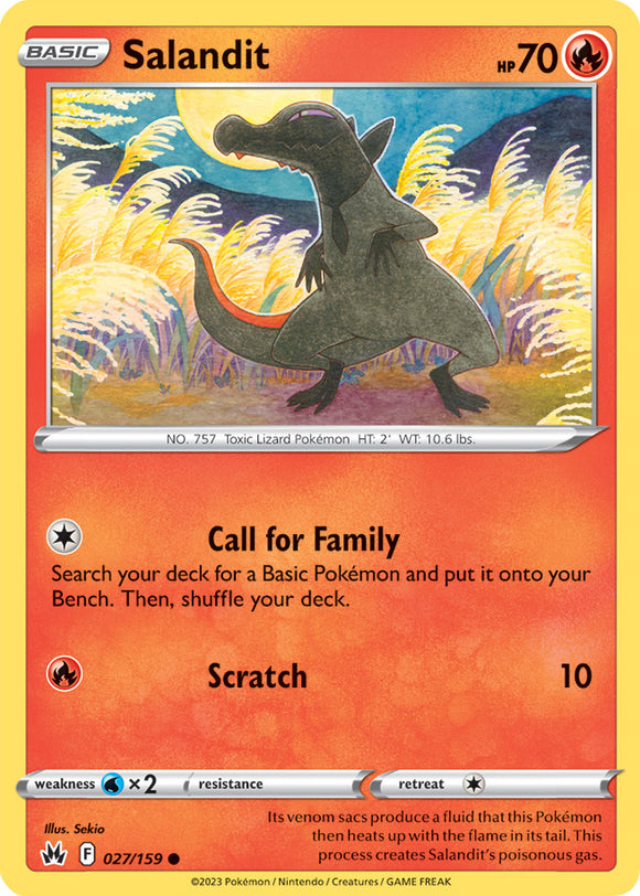 Salandit 027/159 SWSH Crown Zenith Common Pokemon Card TCG Near Mint